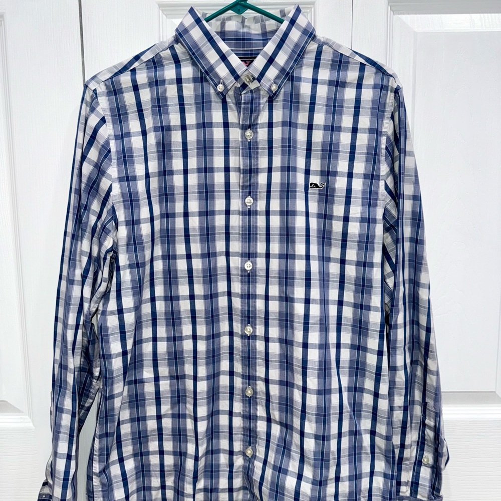 Vineyard Vines Blue and White Button Down Shirt